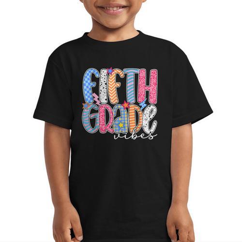Fifth Grade Vibes 5th Grade Team Retro Back To School Graphic Kid T-Shirt - Savourry