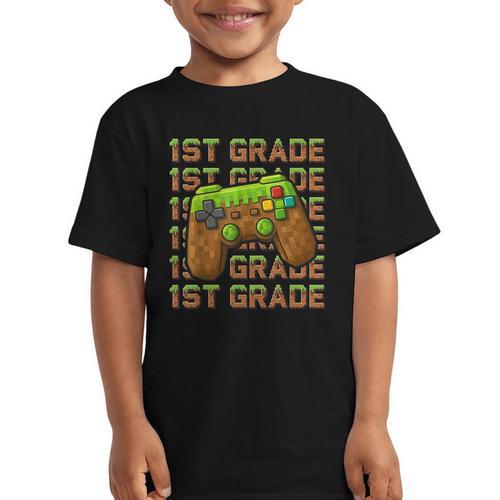 First Day Of 1st Grade Level Begins Back To School Girl Boy Graphic Kid T-Shirt - Savourry