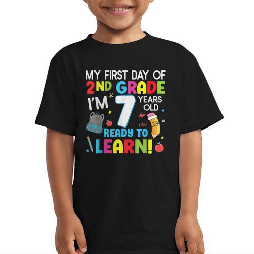 My First Day Of 2nd Grade Back To School 2nd Grade Girls Boy Graphic Kid T-Shirt - Savourry