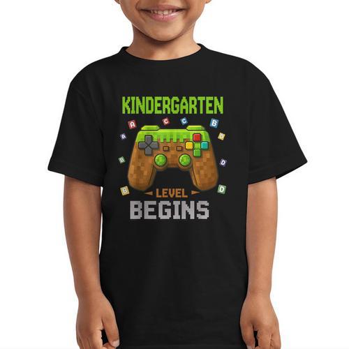 First Day Of Kindergarten Level Begins Back To School Graphic Kid T-Shirt - Savourry
