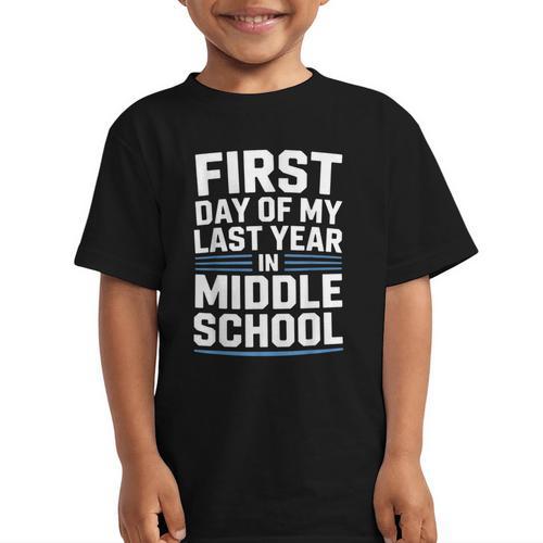 First Day Of My Last Year In Middle School Back To School Graphic Kid T-Shirt - Savourry