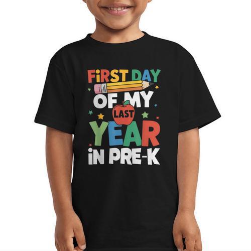 First Day Of My Last Year In Pre-k Back To School Graphic Kid T-Shirt - Savourry