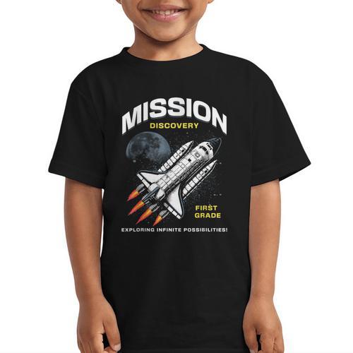 First Grade Back To School Space Rocket Astronaut Graphic Kid T-Shirt - Savourry
