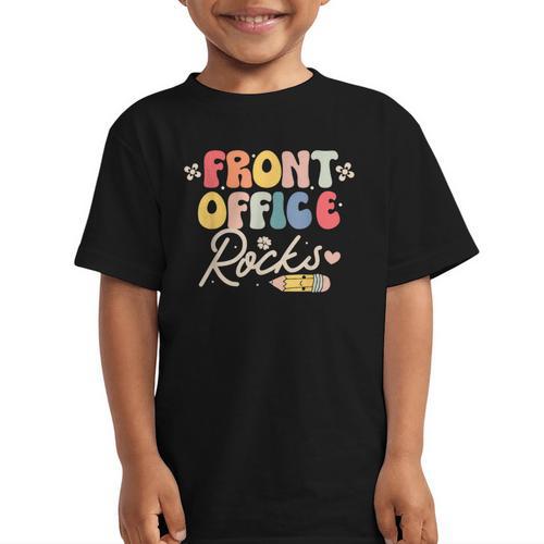 Front Office Rocks Back To School Secretary Admin Staff Tee Graphic Kid T-Shirt - Savourry