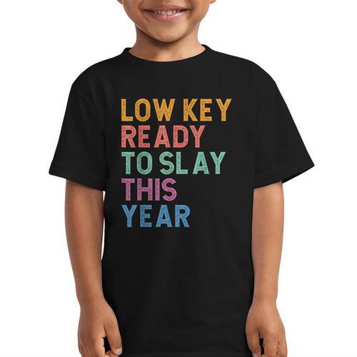 Gen Z Alpha Back To School Low Key Ready To Slay This Year Graphic Kid T-Shirt - Savourry