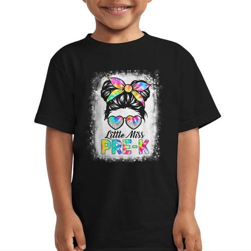 Girls PRE-K Preschool Back To School Cute Little Miss Pre-k Graphic Kid T-Shirt - Savourry