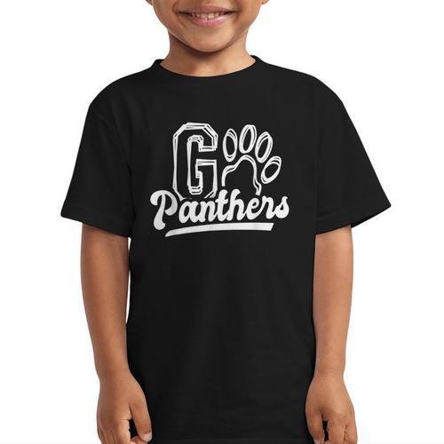 Go Cheer Panthers School Spirit Team Panther Back To School Graphic Kid T-Shirt - Savourry