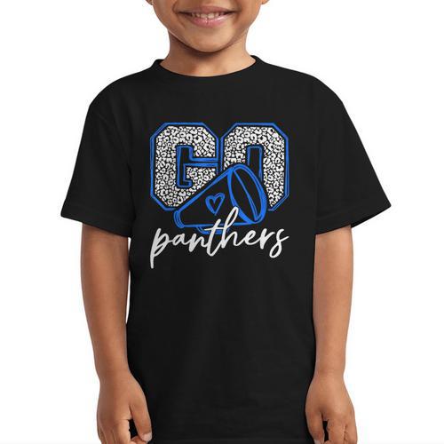 Go Cheer Panthers School Sports Name Spirit Back To School Graphic Kid T-Shirt - Savourry