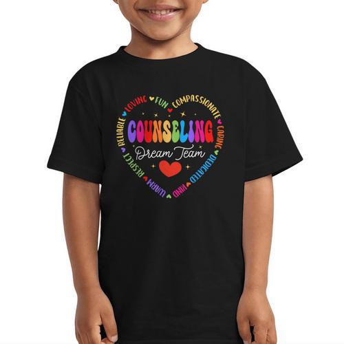 Groovy Counseling Dream Team Appreciation Back To School Graphic Kid T-Shirt - Savourry