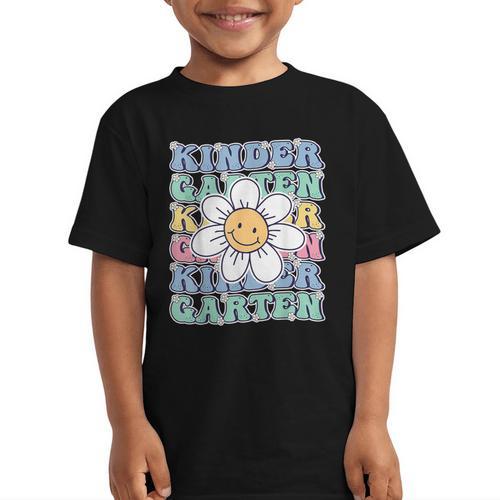 Groovy Kindergarten Back To School First Day Of Kindergarten Graphic Kid T-Shirt - Savourry