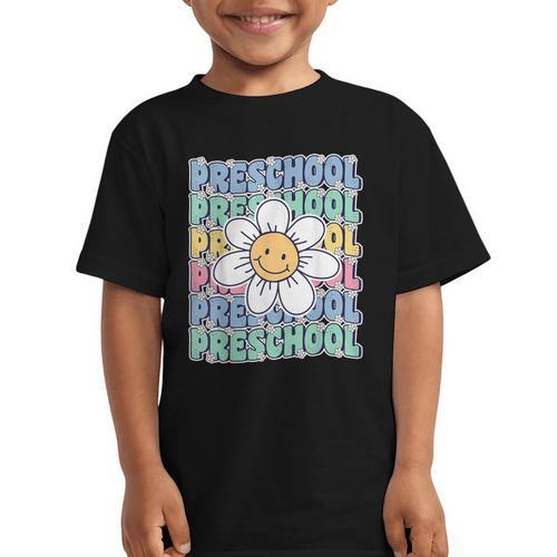 Groovy Preschool Cute Back To School First Day Of Pre K Graphic Kid T-Shirt - Savourry