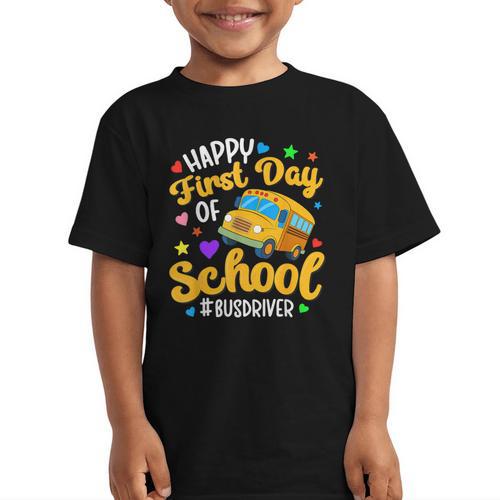 Happy First Day Of School Bus Driver Back To School Graphic Kid T-Shirt - Savourry