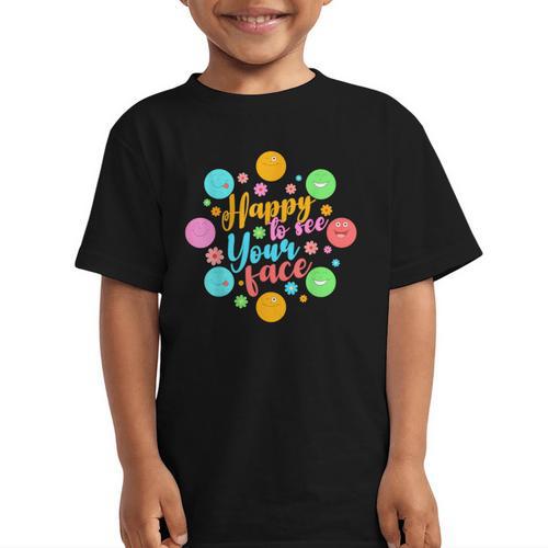 Happy To See Your Face Colorful Ball Back To School Graphic Kid T-Shirt - Savourry