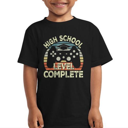 High School Level Unlocked Video Game Back To School Boys Graphic Kid T-Shirt - Savourry