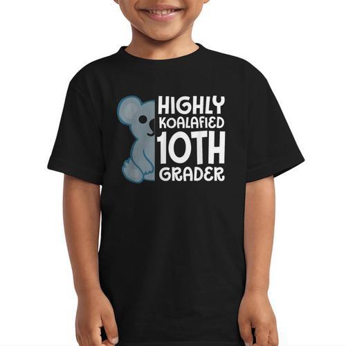Highly Koalafied 10th Grader Koala Back To School Graphic Kid T-Shirt - Savourry