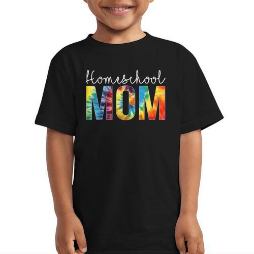 Homeschool Mom Tie Dye Back To School Day For Women For Work Graphic Kid T-Shirt - Savourry