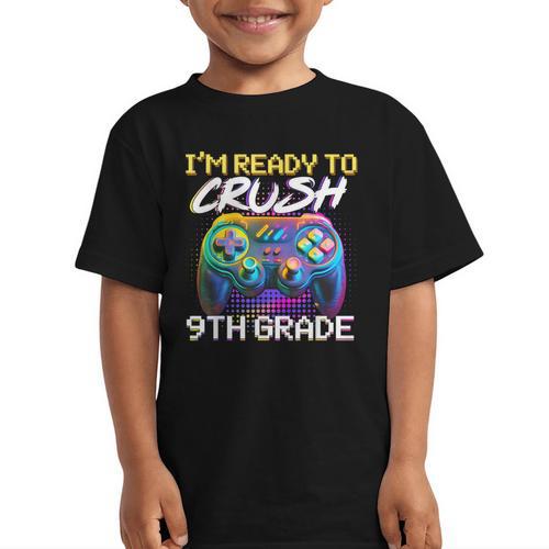 I'm Ready To Crush 9th Grade Back To School Video Game Boys Graphic Kid T-Shirt - Savourry