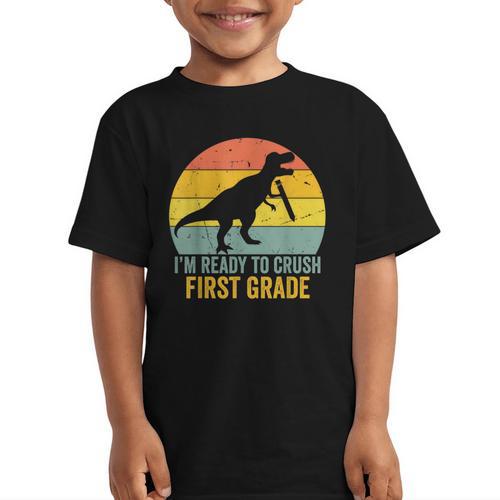 I'm Ready To Crush First Grade Dinosaur Back To School Kids Graphic Kid T-Shirt - Savourry