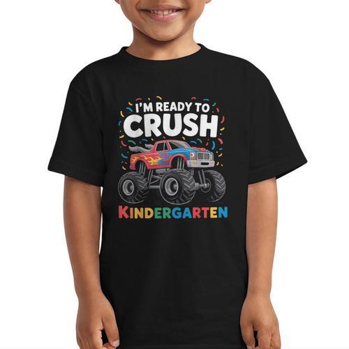 I'm Ready To Crush Kindergarten Monster Truck Back To School Graphic Kid T-Shirt - Savourry
