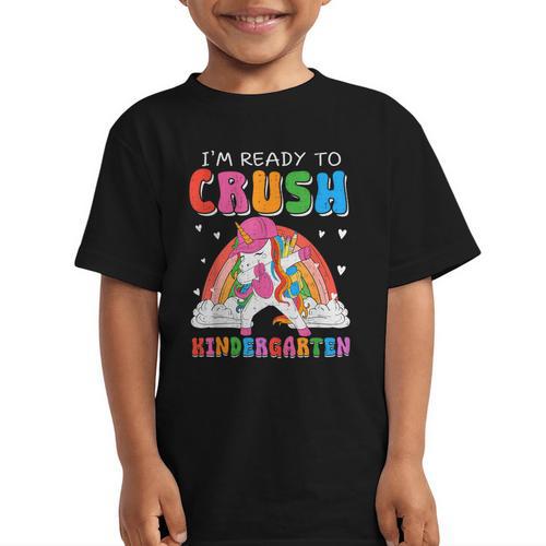 I'm Ready To Crush Kindergarten Unicorn Back To School Girls Graphic Kid T-Shirt - Savourry
