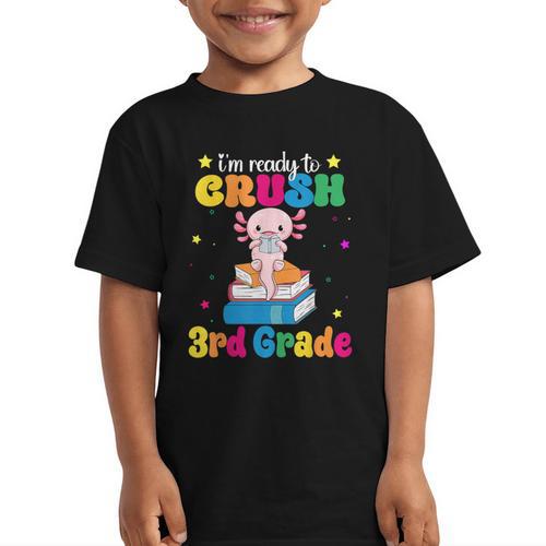 I'm Ready To Crush Third 3rd Grade Axolotl Back To School Graphic Kid T-Shirt - Savourry