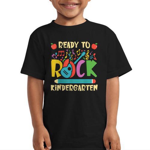 I'm Ready To Rock Kindergarten Guitar Back To School Boys Graphic Kid T-Shirt - Savourry