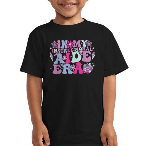In My Instructional Aide Era Groovy Back To School Graphic Kid T-Shirt - Savourry