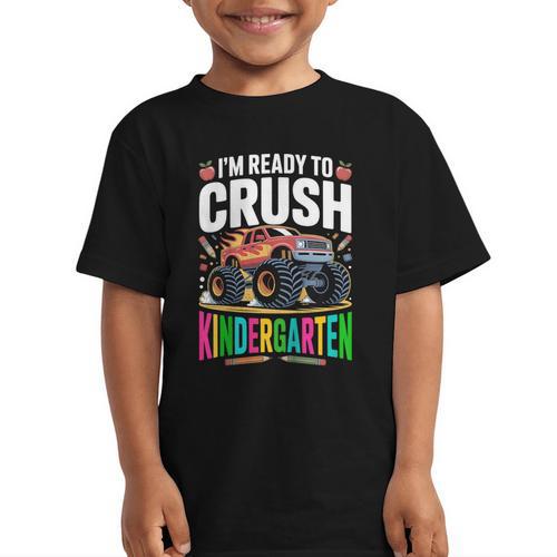 Kids Back To School I'm Ready To Crush Kindergarten For Boys Graphic Kid T-Shirt - Savourry
