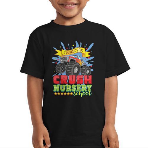 Kids Back To School Monster Truck Nursery Ready Crush First Day Graphic Kid T-Shirt - Savourry