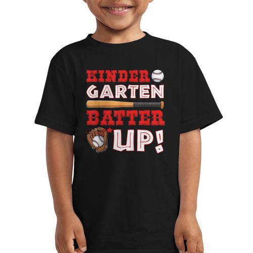 Kindergarten Batter Up Back To School Baseball Player Boys Graphic Kid T-Shirt - Savourry