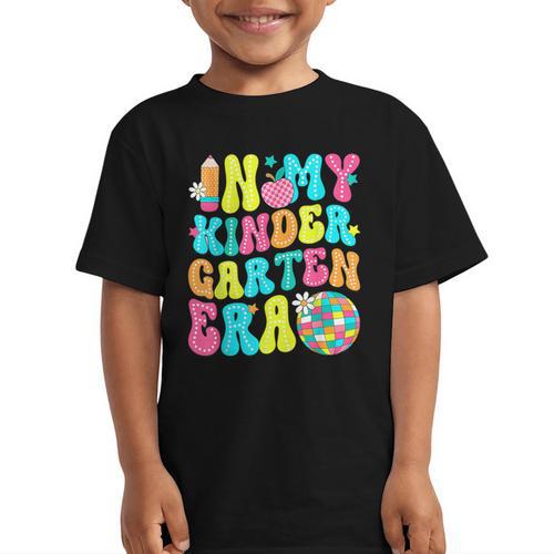 In My Kindergarten Era Groovy Back To School Graphic Kid T-Shirt - Savourry