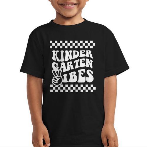 Kindergarten Vibes Retro Girl Back To School Kinder Boy Graphic Kid T-Shirt - Savourry