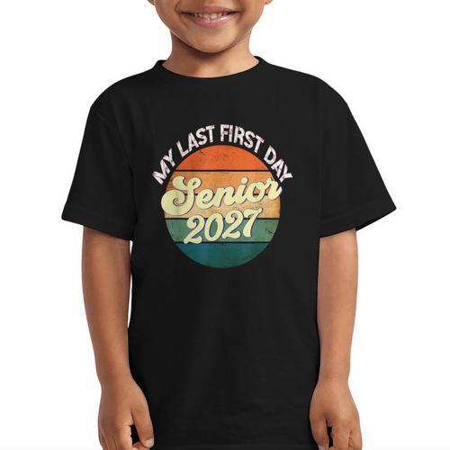 Last First Day Senior 2027 Back To School Class Of 2027 Graphic Kid T-Shirt - Savourry