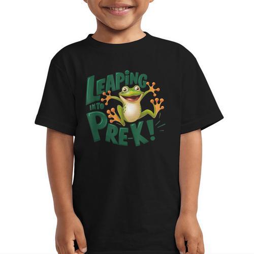 Leaping Into Pre-K Jumping Tree Frog Back To School Fun Graphic Kid T-Shirt - Savourry