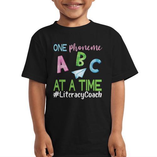 Literacy Coach Phoneme ABC Appreciation Back To School Graphic Kid T-Shirt - Savourry