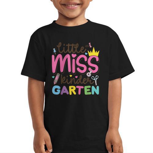 Little Miss Kindergarten First Day Back To School Girls Cute Graphic Kid T-Shirt - Savourry