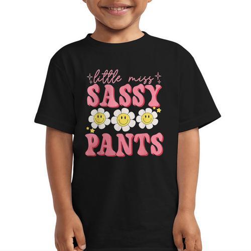 Little Miss Sassy Pants Back To School Girls Graphic Kid T-Shirt - Savourry