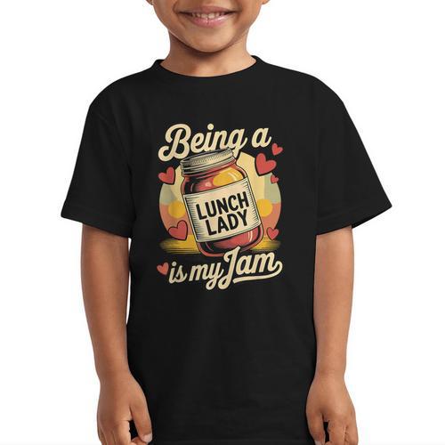 Being a Lunch Lady Is My Jam Retro Jam Jar Back To School Graphic Kid T-Shirt - Savourry