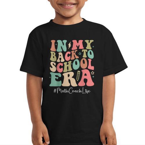 Math Coach In My Back To School Era Women Groovy Graphic Kid T-Shirt - Savourry