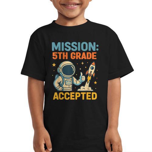Mission Fifth 5th Grade Accepted Back To School Vintage Graphic Kid T-Shirt - Savourry