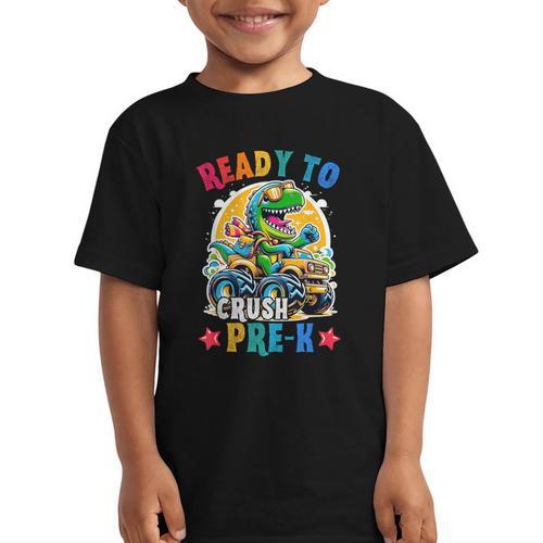 Monster Truck Dinosaur Boys Back To School Crush Pre-k Kids Graphic Kid T-Shirt - Savourry