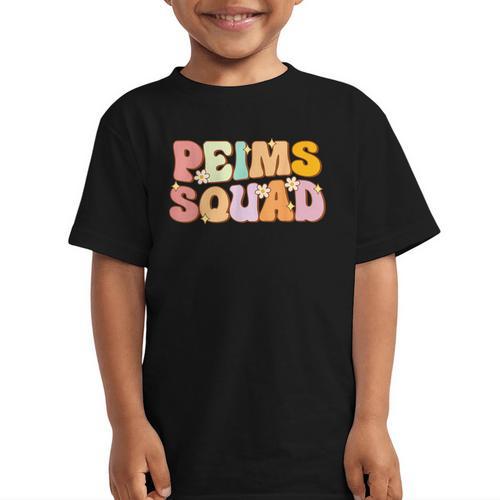PEIMS Squad Groovy Back To School Women Appreciation Graphic Kid T-Shirt - Savourry