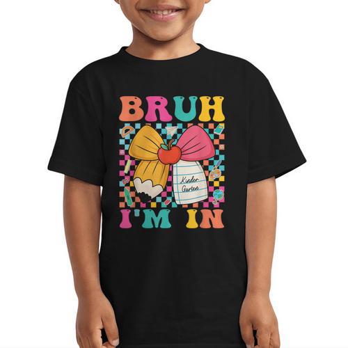 Pencil Bow Bruh I'm In Back To School Kindergarten Graphic Kid T-Shirt - Savourry