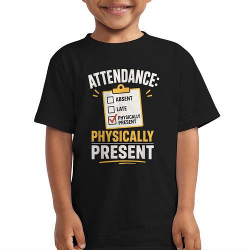 Physically Present Mentally Absent Back To School Graphic Kid T-Shirt - Savourry