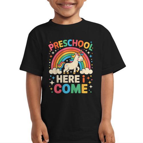 Preschool Here I Come Unicorn Back To School Preschool Girls Graphic Kid T-Shirt - Savourry