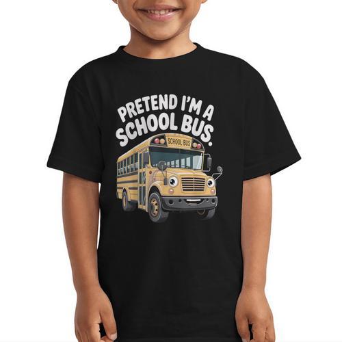 Pretend I'm A School Bus Back To School Bus Lover Graphic Kid T-Shirt - Savourry