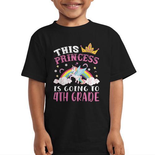 Princess Going To 4th Grade Tee For Girls Back To School Graphic Kid T-Shirt - Savourry