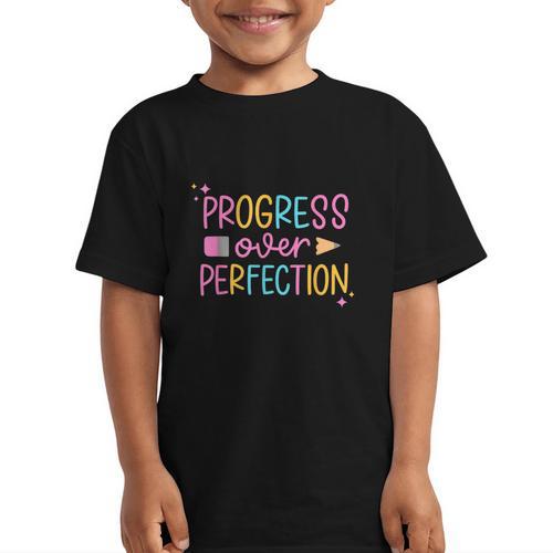 Progress Over Perfection Back To School Tshirt Graphic Kid T-Shirt - Savourry