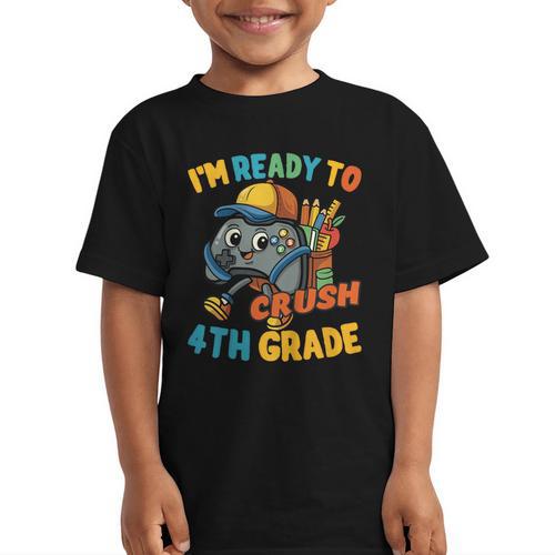 Ready For 4th Grade First Day Back To School Students Graphic Kid T-Shirt - Savourry