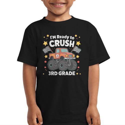 Im Ready To Crush 3rd Grade Boy Monster Truck Back To School Graphic Kid T-Shirt - Savourry
